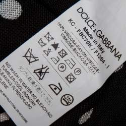 Pre Owned Dolce & Gabbana  Black Polka Dot Knit Button Front Cardigan XS