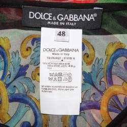 مملوكة مسبقًا Dolce & Gabbana Multicolor Anthurium Printed Silk Kaftan Maxi Dress L
