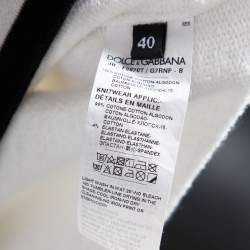 Pre Owned Dolce & Gabbana White Cotton Logo Printed Hooded Sweatshirt S   