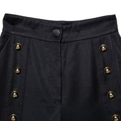Pre Owned Dolce & Gabbana Black Wool Button Detail High Waist Culottes S  