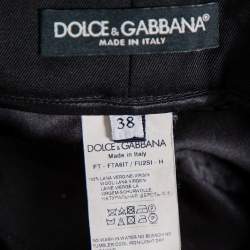 Pre Owned Dolce & Gabbana Black Wool Button Detail High Waist Culottes S  