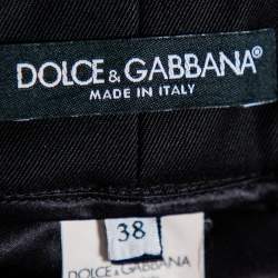 Pre Owned Dolce & Gabbana Black Wool Button Detail High Waist Culottes S  