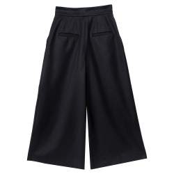 Pre Owned Dolce & Gabbana Black Wool Button Detail High Waist Culottes S  