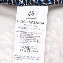 Pre Owned Dolce & Gabbana Black Coral Print Cotton Midi Skirt L