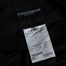 Pre Owned Dolce & Gabbana Black Linen Straight Leg Pants S