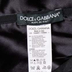 Pre Owned فستان ميدي دولتشي أند غابانا تريكو أسود مكشكش مقاس متوسط - ميديوم