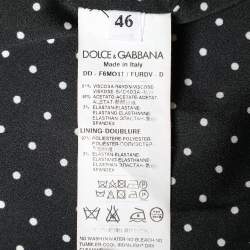 Pre Owned Dolce & Gabbana Black Crepe Ruffled Hem Sleeveless Midi Dress L