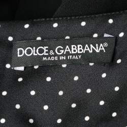 Pre Owned Dolce & Gabbana Black Crepe Ruffled Hem Sleeveless Midi Dress L