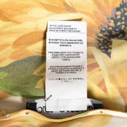 Pre Owned Dolce & Gabbana Yellow Sunflower Printed Silk Blouse M