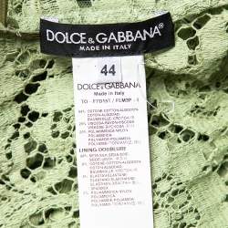 Pre Owned Dolce & Gabbana Green Floral Lace Top M