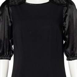 Pre Owned Dolce & Gabbana Black Crepe Bow Detail Sheath Dress M