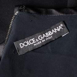 Pre Owned Dolce & Gabbana Black Crepe Bow Detail Sheath Dress M