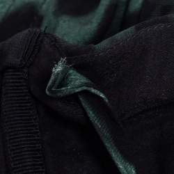 Pre Owned Dolce & Gabbana Dark Green Leopard Print Silk Bustier Top S 