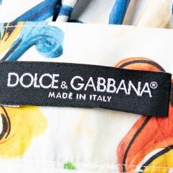 Pre Owned Dolce & Gabbana Multicolor Majolica Printed Cotton Tiered Skirt M