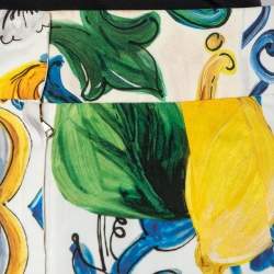 Pre Owned Dolce & Gabbana Multicolor Majolica Printed Cotton Tiered Skirt M