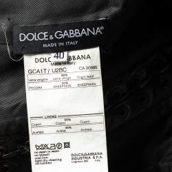 Pre Owned Dolce & Gabbana Black Wool Lace Up Detail Double Breasted Overcoat S