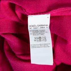 Pre Owned Dolce & Gabbana Pink Cashmere Silk Button Front Cardigan S
