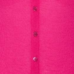 Pre Owned Dolce & Gabbana Pink Cashmere Silk Button Front Cardigan S