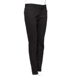 Pre Owned Dolce & Gabbana Black Stretch Cotton Slim Fit Pants L