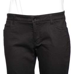 Pre Owned Dolce & Gabbana Black Stretch Cotton Slim Fit Pants L