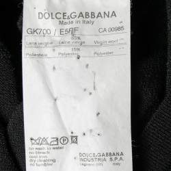 Pre Owned Dolce & Gabbana Black Knit Button Detailed Turtle Neck Top S