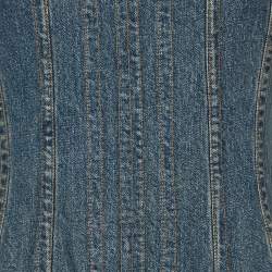 Pre Owned Dolce & Gabbana Vintage Blue Denim Corset Dress S