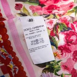 Pre Owned Dolce & Gabbana Multicolored Caretto Print Silk Pajama Shirt S
