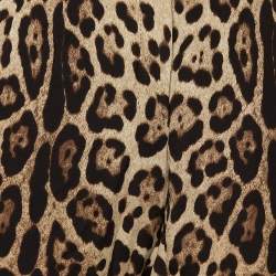 Dolce & Gabbana Brown Animal Printed Silk Tapered Leg Trousers L