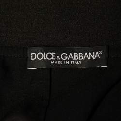 مملوكة مسبقًا Dolce & Gabbana Black Rose Printed Silk Pencil Skirt M