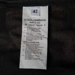 مملوكة مسبقًا Dolce & Gabbana Black Rose Printed Silk Pencil Skirt M