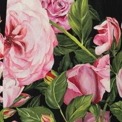 مملوكة مسبقًا Dolce & Gabbana Black Rose Printed Silk Pencil Skirt M