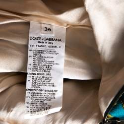 Pre Owned Dolce & Gabbana Multicolored Jacquard Floral Embellished Applique Mini Skirt XS