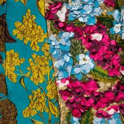 Pre Owned Dolce & Gabbana Multicolored Jacquard Floral Embellished Applique Mini Skirt XS