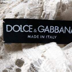 Pre Owned Dolce & Gabbana Light Beige Floral Lace Button Front Jacket S