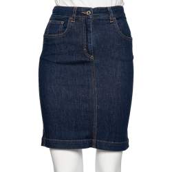 Pre Owned Dolce & Gabbana Blue Denim Short Skirt XS