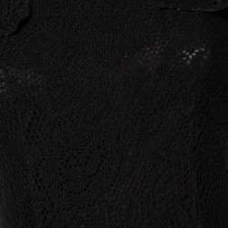 Pre Owned Dolce & Gabbana Black Crochet Lace Flared Hem Detailed Dress S