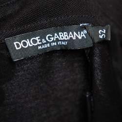 Pre Owned Dolce & Gabbana Black Cotton Pique Bee & Crown Embroidered Polo T-Shirt XL