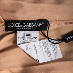Pre Owned Dolce & Gabbana Metallic Floral Lace Long Sleeve Gown S 