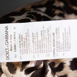 Pre Owned Dolce & Gabbana Monochrome Wool Button Front Collarless Jacket M