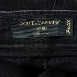 Pre Owned Dolce & Gabbana Black Denim Sacred Heart Detail Pretty Fit Jeans L