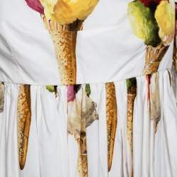 Pre Owned Dolce & Gabbana White Ice Cream Printed Cotton Mini Dress M