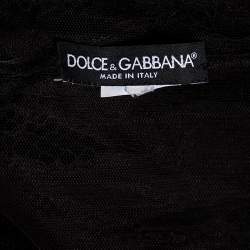 Pre Owned Dolce & Gabbana Black Lace Shift Dress M