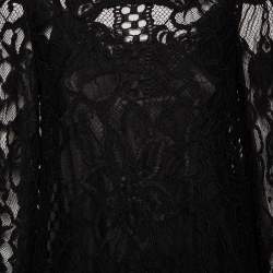 Pre Owned Dolce & Gabbana Black Lace Shift Dress M