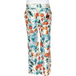 Dolce & Gabbana Multicolor Watercolor Painted Silk Trousers M