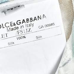Dolce & Gabbana Multicolor Watercolor Painted Silk Trousers M