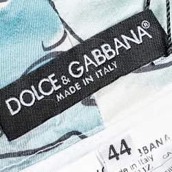 Dolce & Gabbana Multicolor Watercolor Painted Silk Trousers M