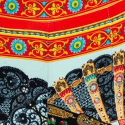 Pre Owned Dolce & Gabbana Multicolored Printed Silk Pants S