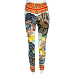Pre Owned Dolce & Gabbana Multicolored Printed Silk Pants S