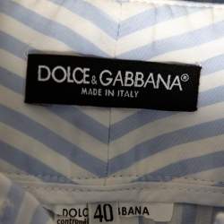Dolce & Gabbana Blue & White Striped Cotton Shorts S