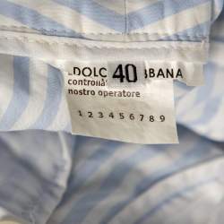 Dolce & Gabbana Blue & White Striped Cotton Shorts S